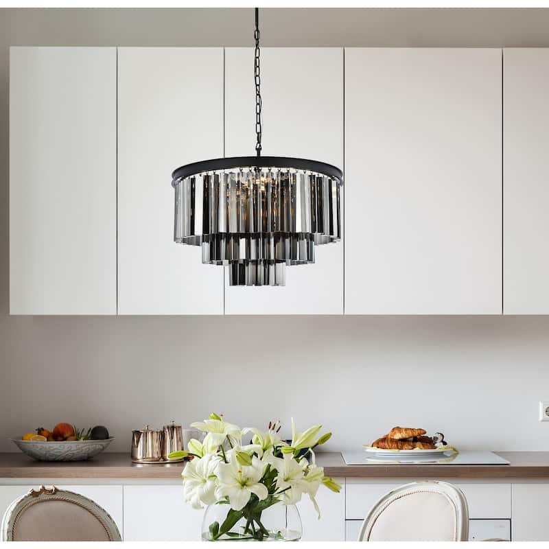Royce Edge 9-Light Matte Black Chandelier