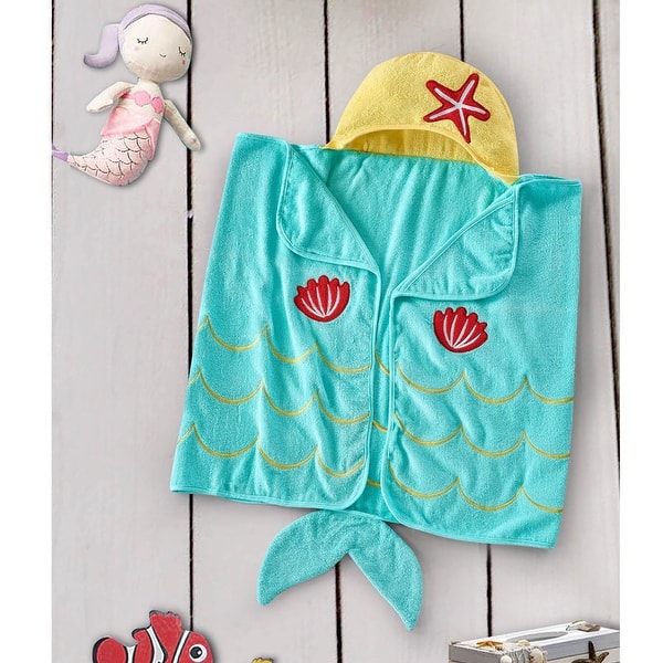 slide 2 of 4, Style Quarters hooded towel-mermaid