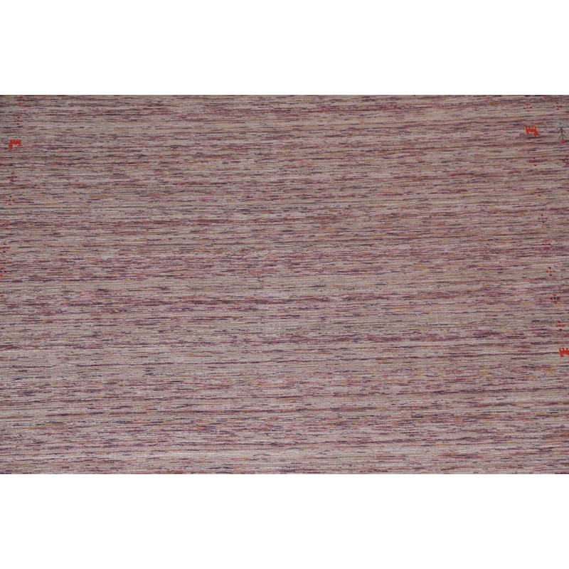 Striped Gabbeh Indian Area Rug Handmade Wool Carpet - 7'11"x 9'11"