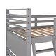 preview thumbnail 15 of 15, Twin over Twin Wood Bunk Bed with Ladder and Two Drawers, Grey
