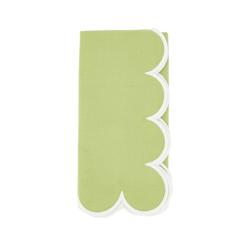 Scalloped Hem Napkin (Set of 4) - Set of 4 - Kiwi