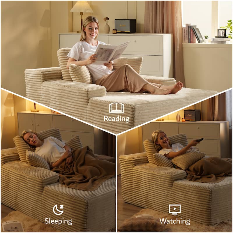 OVIOS Plush Convertible Floor Lounge Sofa