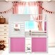 preview thumbnail 1 of 22, Twin Size Wood Bunk Bed With Tent And Ladder For Children, Twin Size Wood Tent Loft Bed Pink