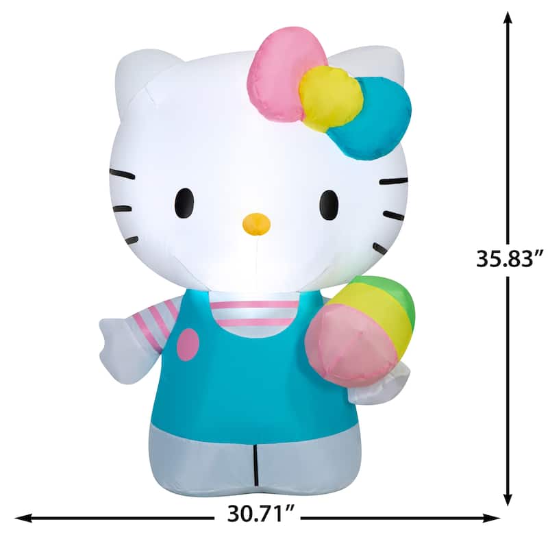 Gemmy Airblown Inflatable 3ft Easter Spring Blooms Hello Kitty Sanrio Easter Yard Decor