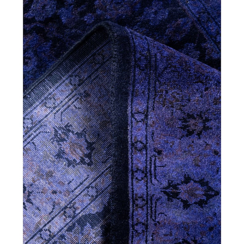 Overdyed One-of-a-Kind Hand-Knotted Runner Rug - Purple - 2' 7" x 12' 1"
