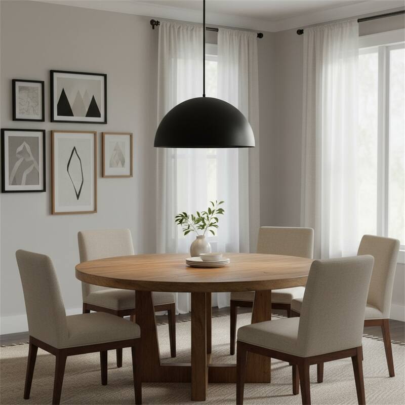 24" Diameter Integrated LED Black Pendant