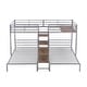preview thumbnail 6 of 16, Metal Triple Bunk Bed with Stairs for Kids Teens, 3 Beds Bunk Bed, Twin Over Twin & Twin Bunk Bed with Storage Shelves Staircase
