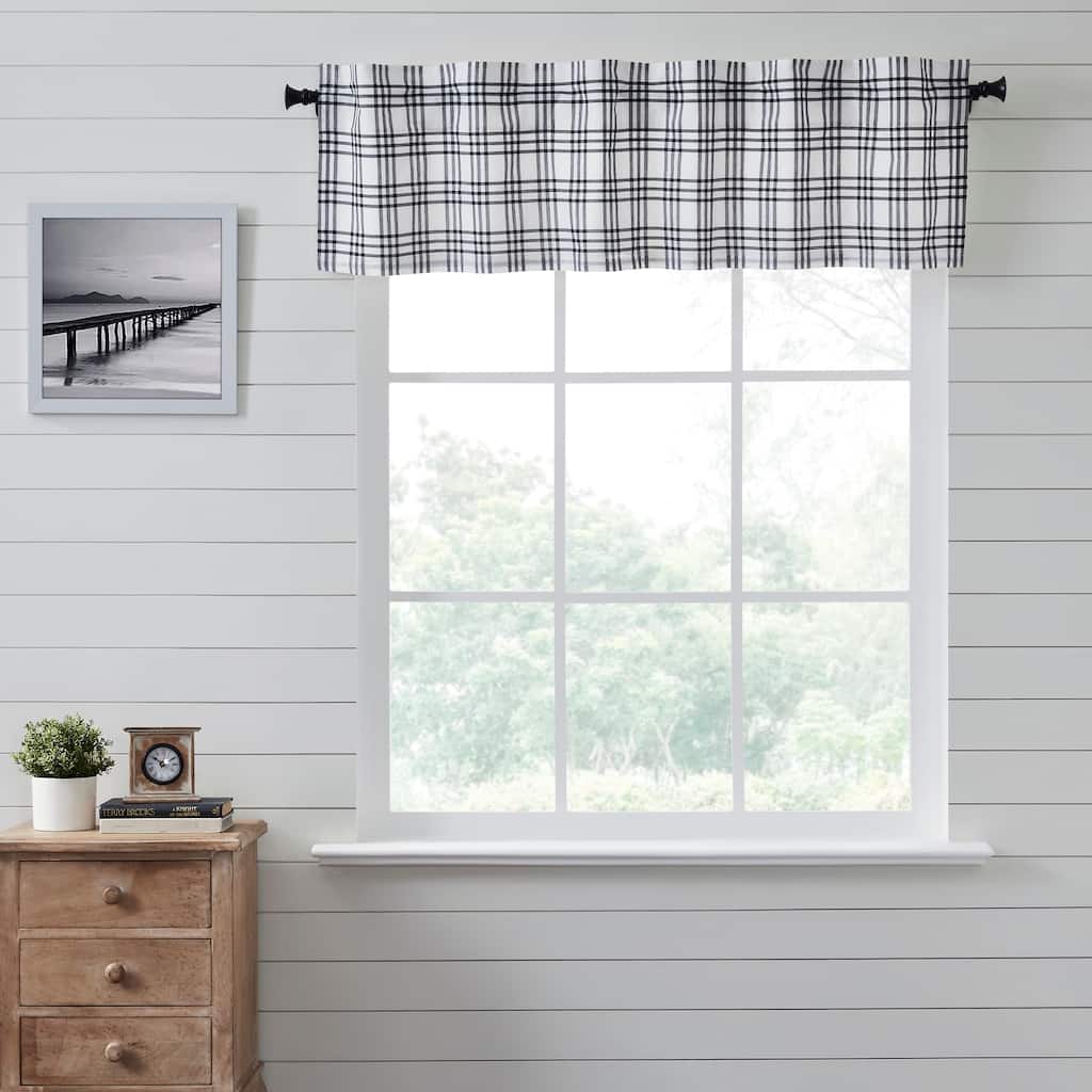 Sawyer Mill Black Plaid Valance 16x60 - M