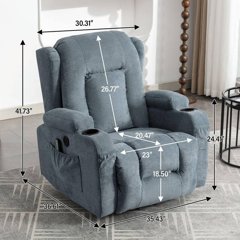 Power Lift Recliner Chair for Elderly with Heat, Massage, and USB Port