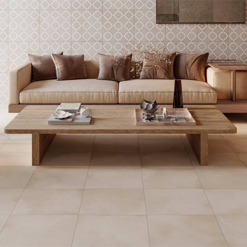 Merola Tile Bari Sand 12-7/8" x 12-7/8" Porcelain Floor and Wall Tile - Case (9 Tiles)