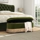 preview thumbnail 13 of 23, Melinda 48.5" Upholstered Tufted Oval Storage Bench with Bullion Fringe