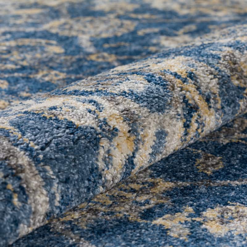 Addison Barkley Blue Floral Farmhouse 1'8" x 2'6" Accent Rug