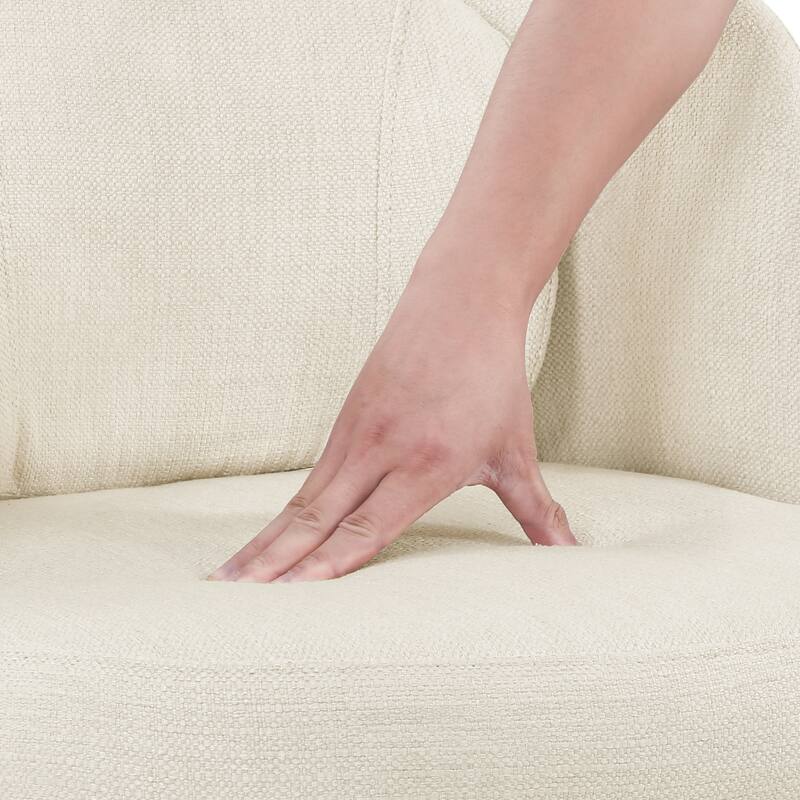 Linen Dining Chairs Set of 2/4/6 with Solid Wood Legs, Modern Kitchen Chairs with Lumbar Pillow for Dining Room Beige