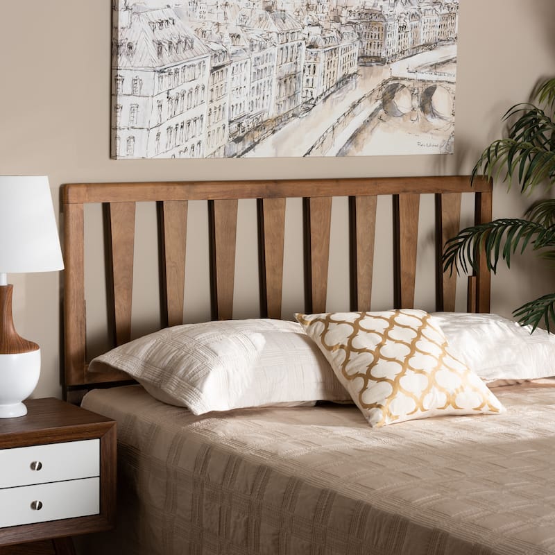Duncan Contemporary Ash Walnut Finished Wood Headboard