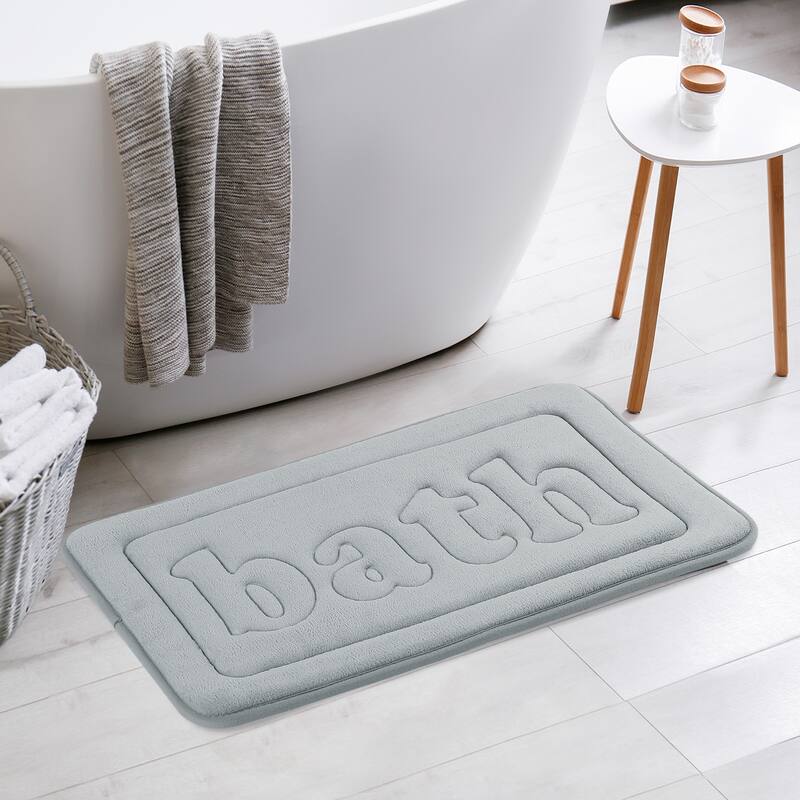 Memory Foam Bathroom Rugs, Non Skid Bottom Soft Bath Mat Water Absorbent Quick Dry Bath Carpet Rug