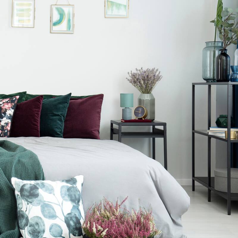 Floral Textured Ceramic Table Lamp with Drum Shade - 10" - Seafoam Green