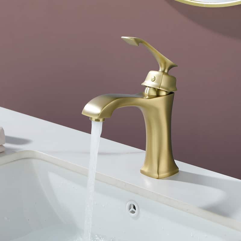 Single Hole Bathroom Sink Faucet Single Handle Bathroom Faucet Modern Lavatory Basin Vanity Tap With Valve, NO DRAIN