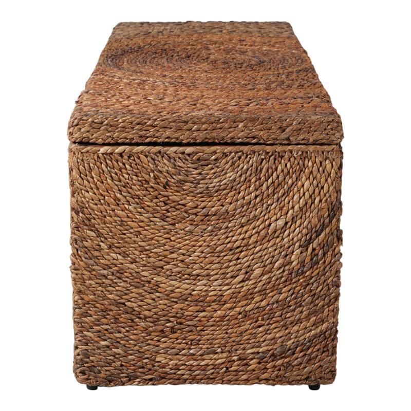 Woven Upholstered Storage Bench Wide Seat - Brown, 19 in. - 47.0"