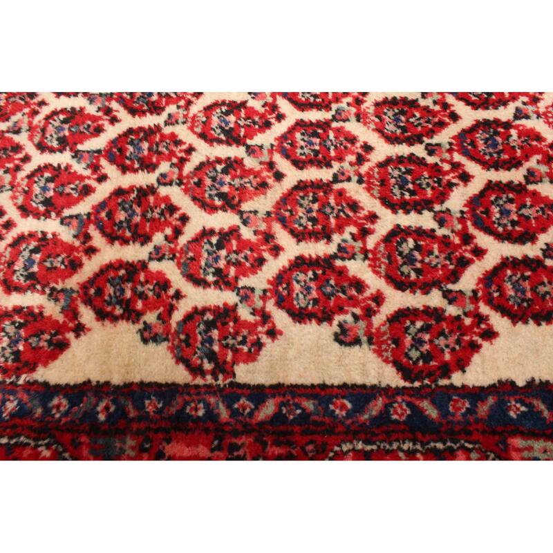 ECARPETGALLERY Hand-knotted Anadol Cream, Red Wool Rug - 3'3 x 4'10