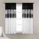 preview thumbnail 16 of 97, Silver Orchid Page Two-tone Faux Silk Single Curtain Panel 63"L x 42"W - Black/White