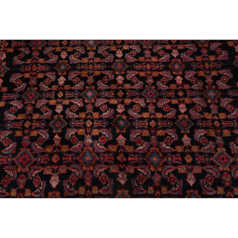 Hand Knotted Oriental 100% Wool Carpet Traditional Floral Navy Blue & Blues Lilian Area Rug - 10' 3'' X 7' 2''
