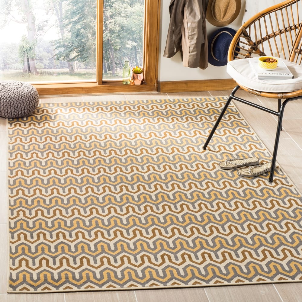 SAFAVIEH Hampton Derwen Modern Indoor/ Outdoor Waterproof Patio Backyard