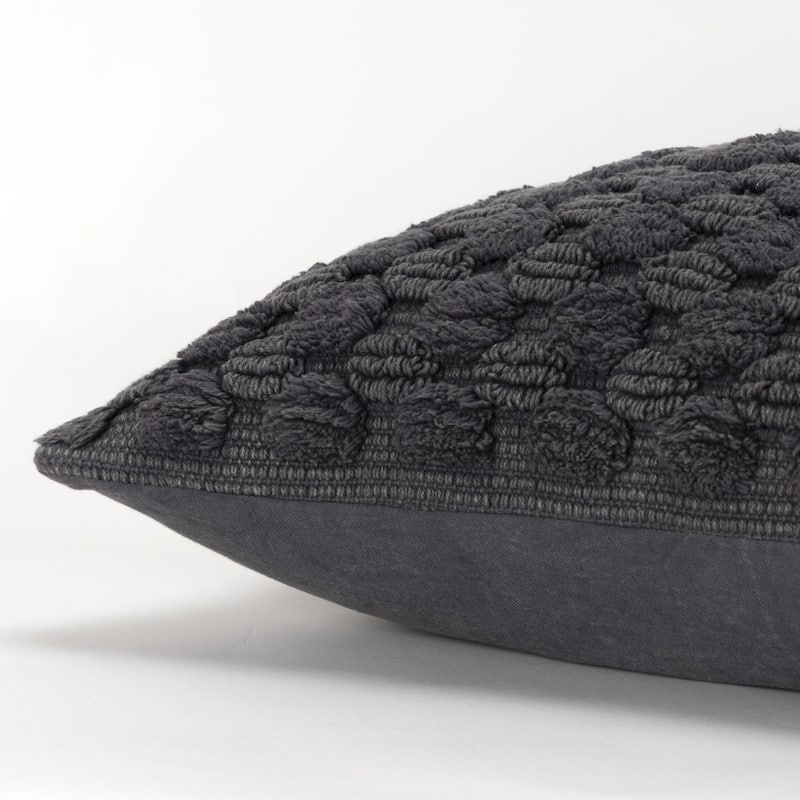 HomeRoots 20" Charcoal Cotton Throw Pillow With Texture