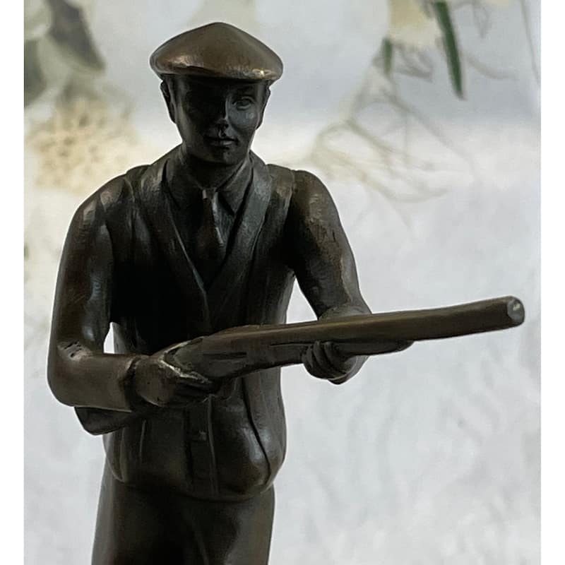 Hunter W/ Rifle Gun Ashtray Bronze Original Milo Art Sculpture 9 Inches X 7 Inches