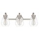 preview thumbnail 2 of 3, Halstead 3-Light Brushed Nickel Vanity Light