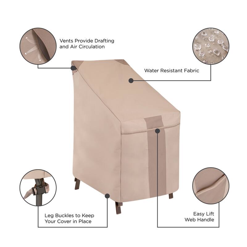 Modern Leisure® Monterey Stackable Patio Chair Cover, 2-Pack, 25.5"L x 35.5"W x 45"H, Beige - One Size