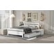 preview thumbnail 7 of 11, Full Size Pine Wooden Platform Kids Bed Frame with 2-Removable Storage Drawers, 2-Bedside Tables & Headboard for Bedroom, White