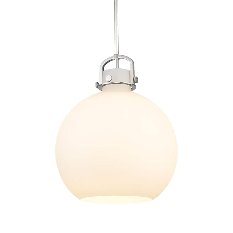 Innovations Lighting 410-1SL-21-16 Newton Sphere Pendant Newton Sphere - Satin Nickel / Matte White