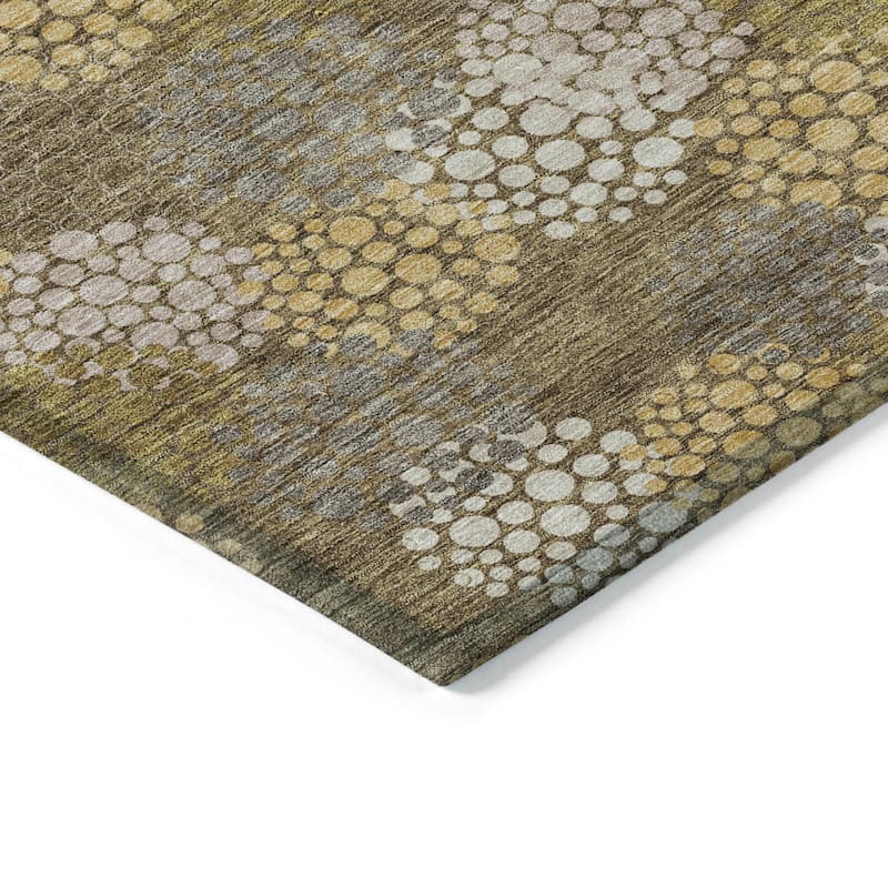 Machine Washable Indoor/ Outdoor Chantille Modern Bubbles Rug
