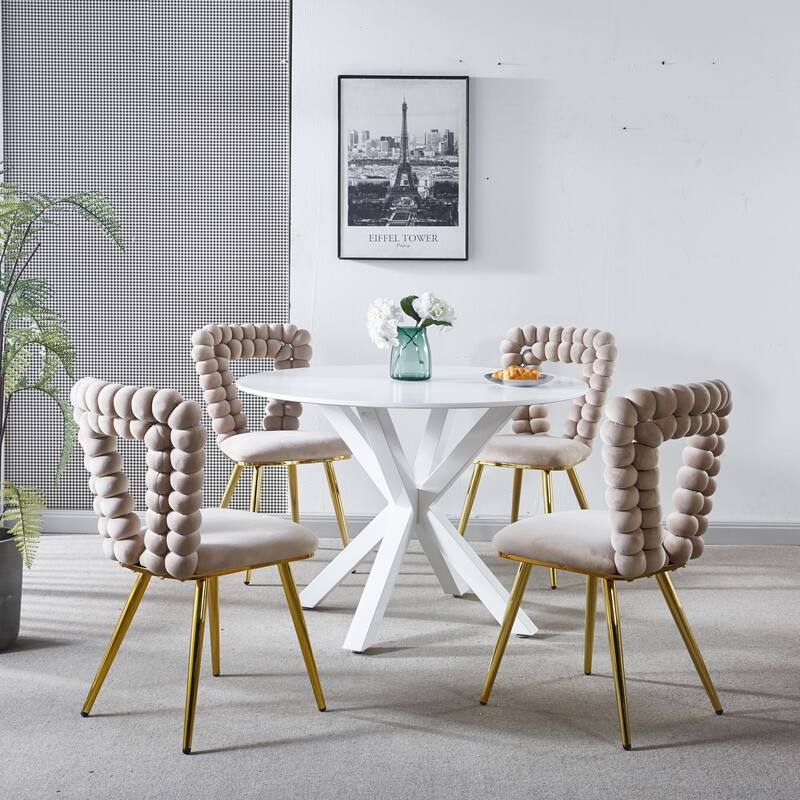 22.04" Accent Chairs with Iron Legs (Set of 4)