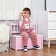 preview thumbnail 8 of 8, Qaba Toddler Toy Box Storage Bench with Large 27 L Interior, Kids Storage Bench Seat with Storage