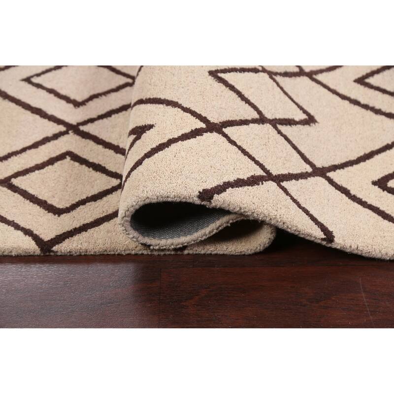Trellis Geometric Contemporary Oriental Area Rug Wool Hand-tufted - 5'0" x 8'0"