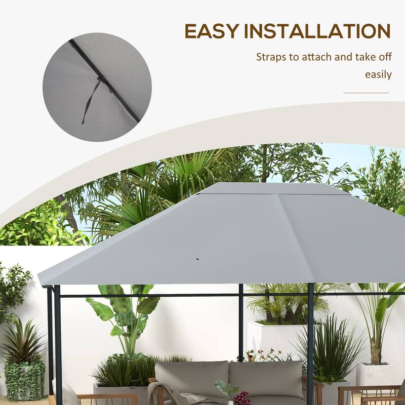Outsunny 10' x 13' Gazebo Canopy Replacement, Patio Gazebo Roof with Top Vents for 84C-116