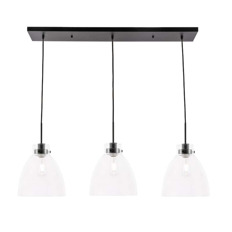 Elegant Lighting Frey 3 Light 43" Wide Linear Pendant - Black