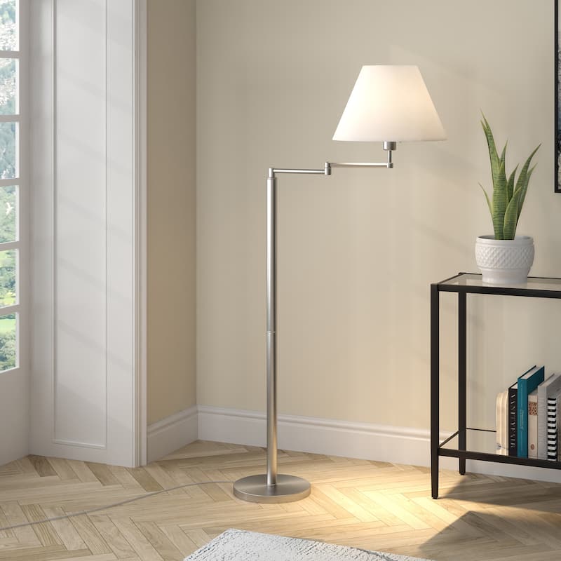 Moby Swing Arm Floor Lamp with Empire Shade