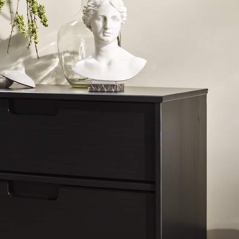 Middlebrook Designs Mid-Century Solid Wood 6-Drawer Dresser - Black