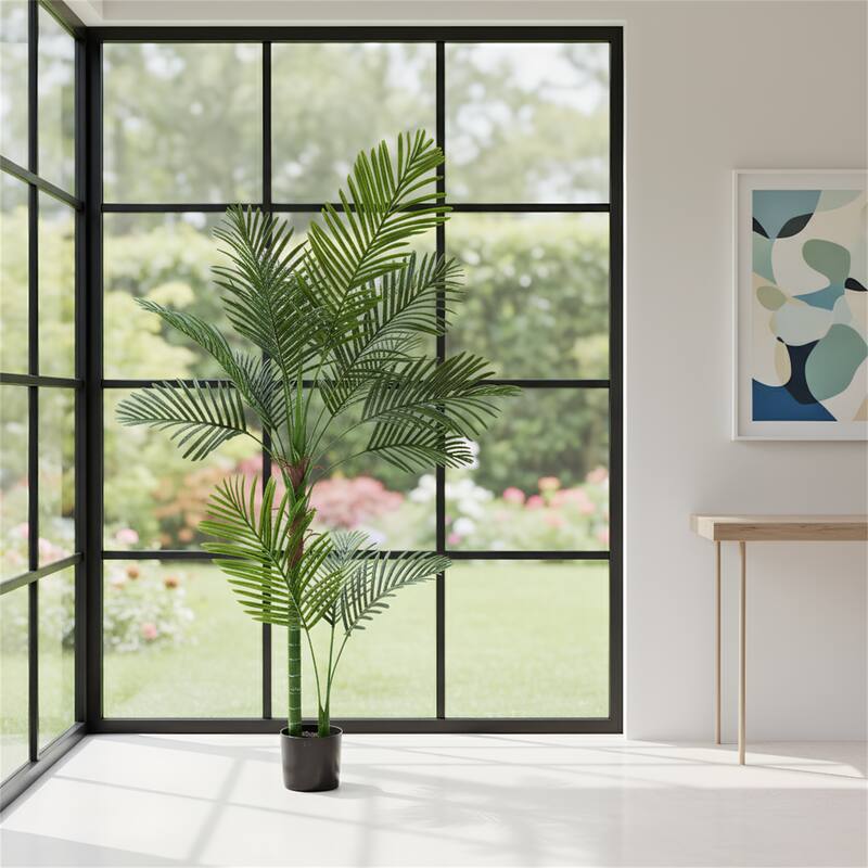 5.2FT Tall Artificial Areca Palm Tree - Black