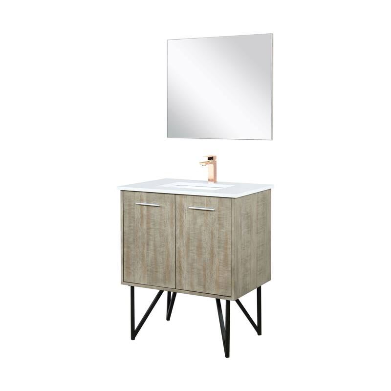 Lancy Bath Vanity with Cultured Marble Top, Sink, Mirror and Faucet