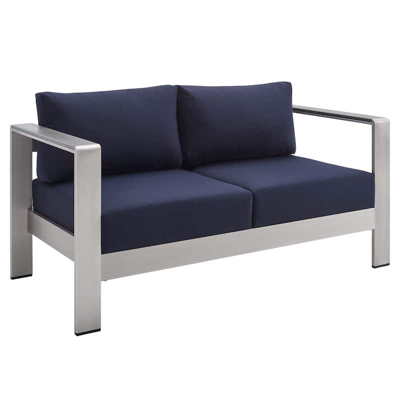 Shore Sunbrella Fabric Outdoor Patio Aluminum 3 Piece Set
