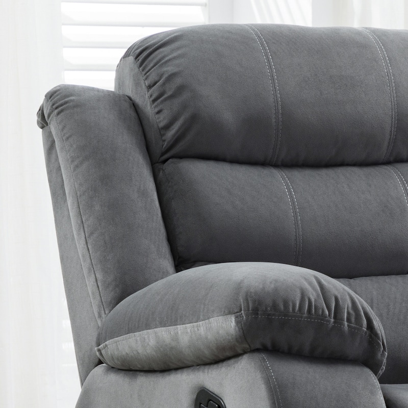 Jim Modern Grey Upholstered Manual Reclining Living Room Chair