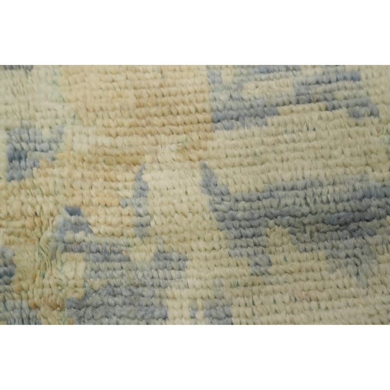 Hand Knotted Oriental 100% Wool Carpet Traditional Floral Navy Blue & Blues Ziegler Runner Rug - 18' 9'' X 4' 9''
