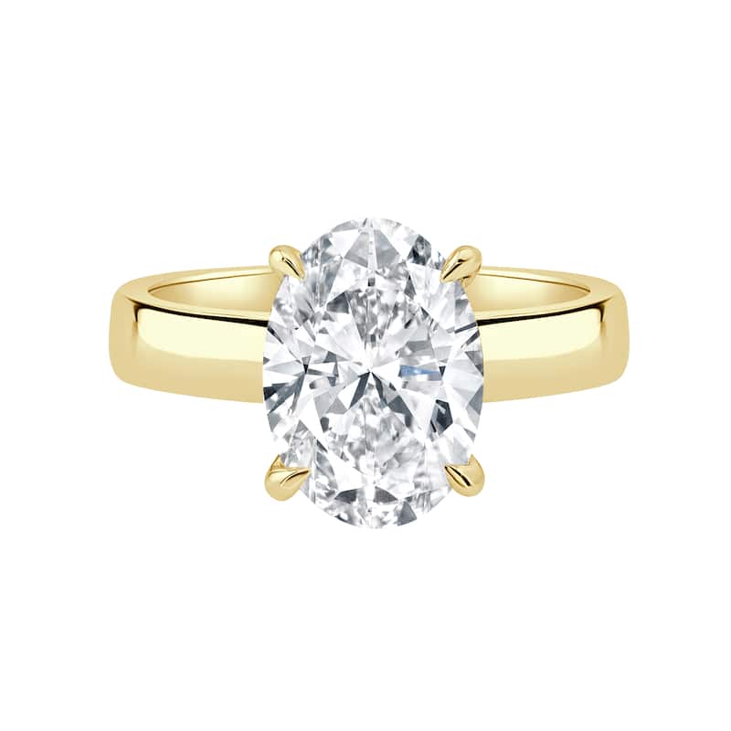 Auriya 14K Gold Oval Lab Grown Diamond Cigar Band Engagement Ring 1.00 - 5.00ct. tw. (F-G, VS)