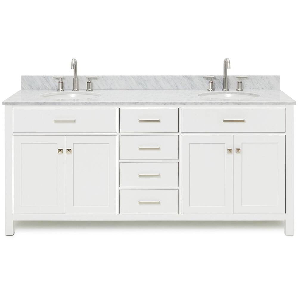 Ariel H073DCW2OVO Bristol 73" Free Standing Double Oval Basin Vanity