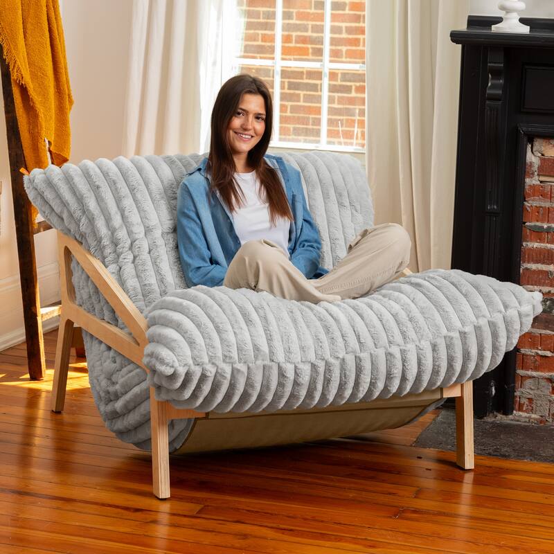 Pillow Saxx Dream Lounger with Wood Frame - 3-in-1 Bean Bag