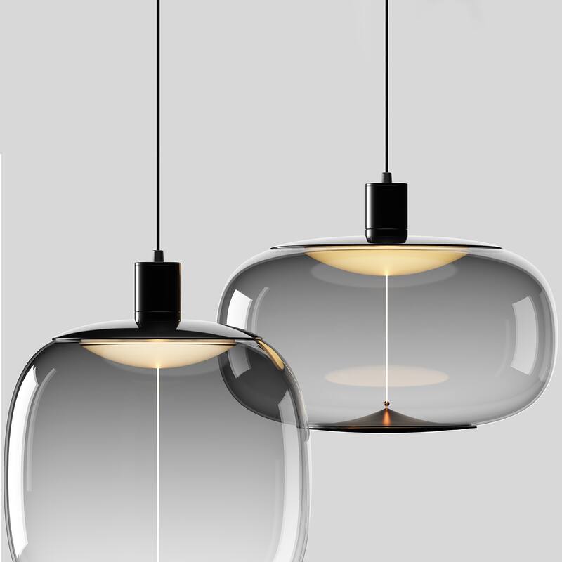 Smoke Gradient Clear Plastic LED Globe Pendant Light