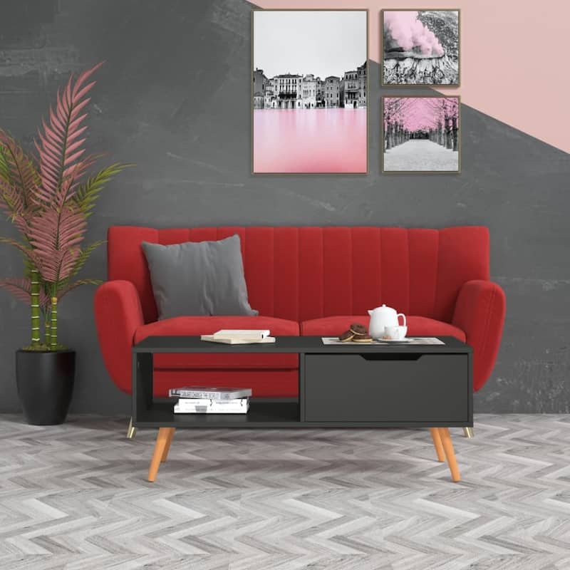 vidaXL Coffee Table End Table Living Room Accent Sofa Table Engineered Wood - 39.4" x 19.5" x 16.9"